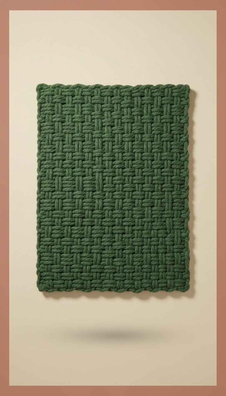 Handwoven moss green throw blanket