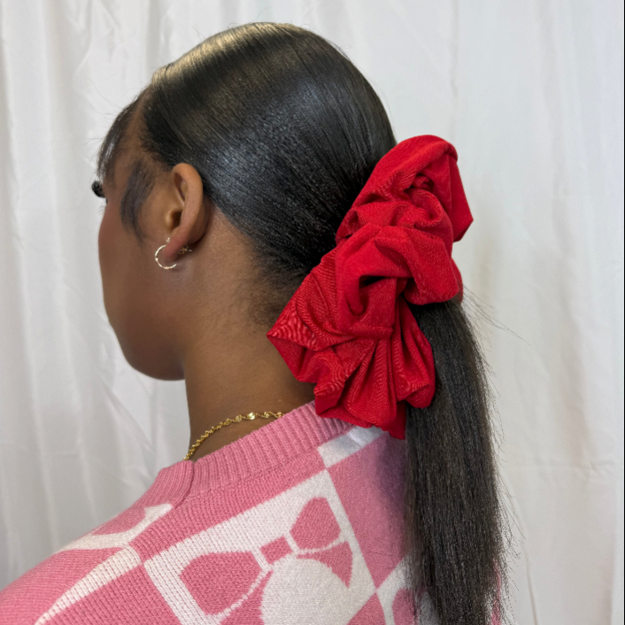 MEGA SCRUNCHIES: RED + CREAM