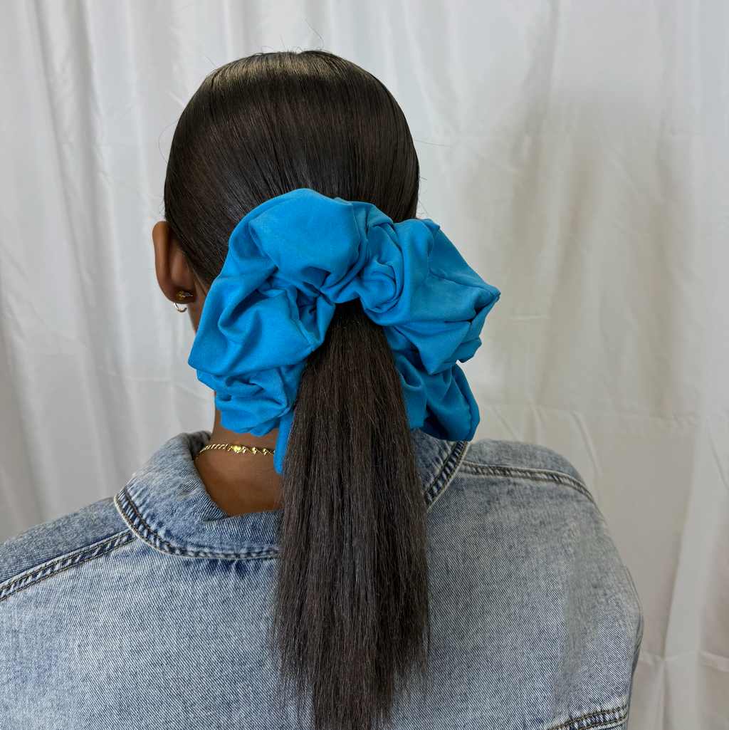 MEGA SCRUNCHIES: TURQUOISE + ROYAL BLUE
