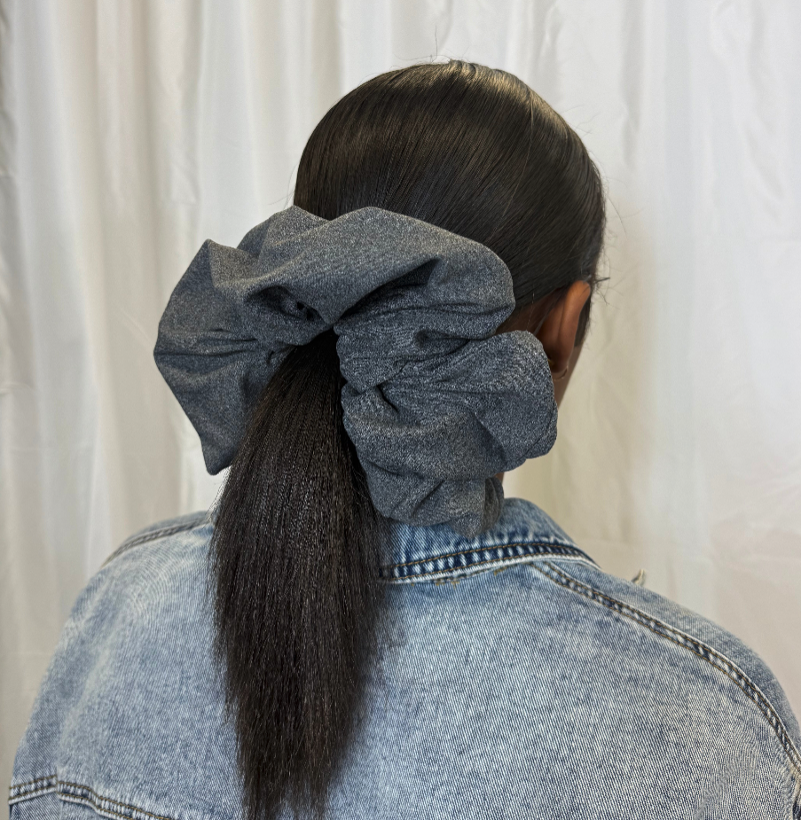 MEGA SCRUNCHIES: GRAY + CREAM