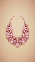 Petal pink beaded statement necklace